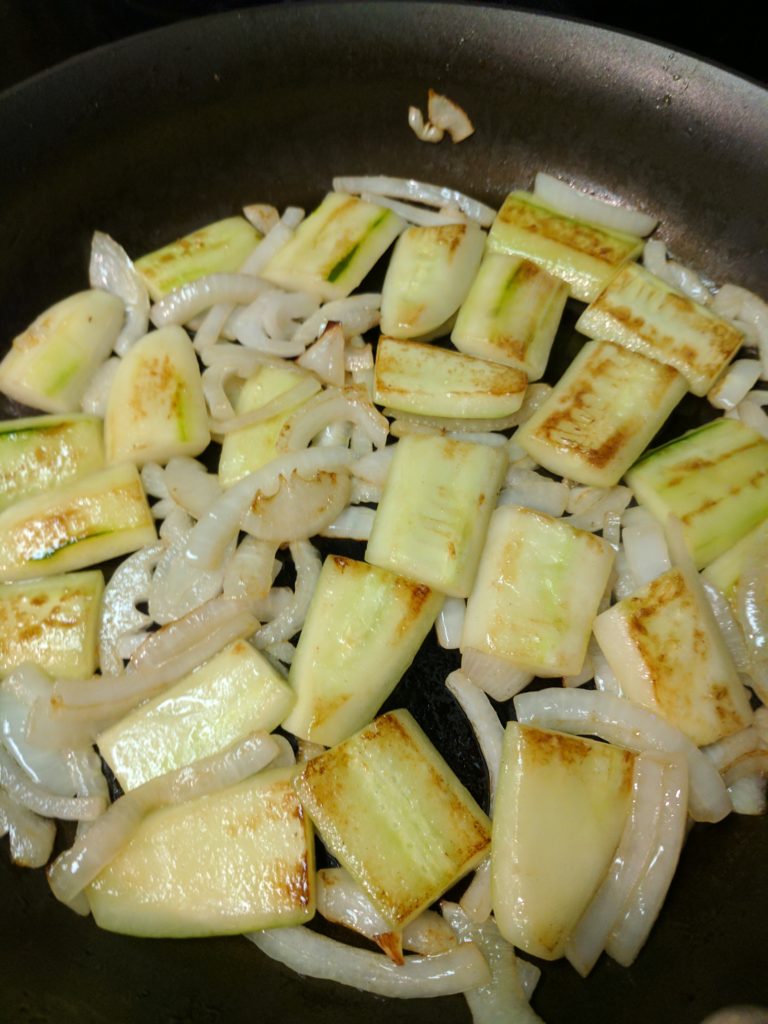 Browning the cucumbers