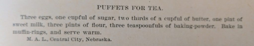 Puffets for Tea, recipe
