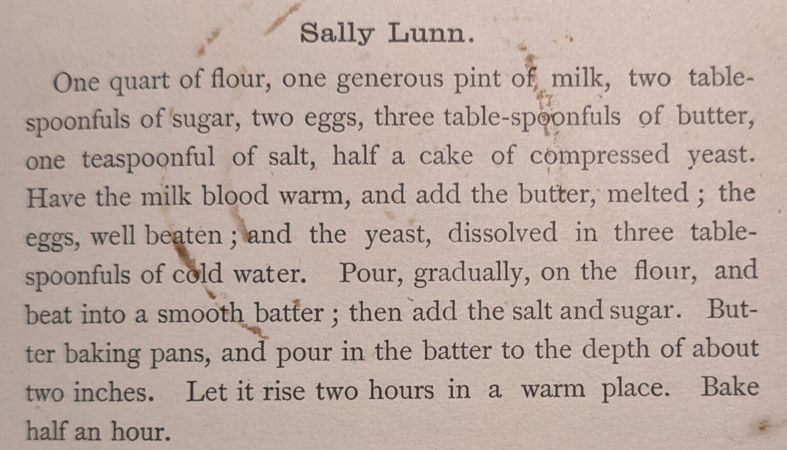 Sally Lunn Butter the Size of an Egg